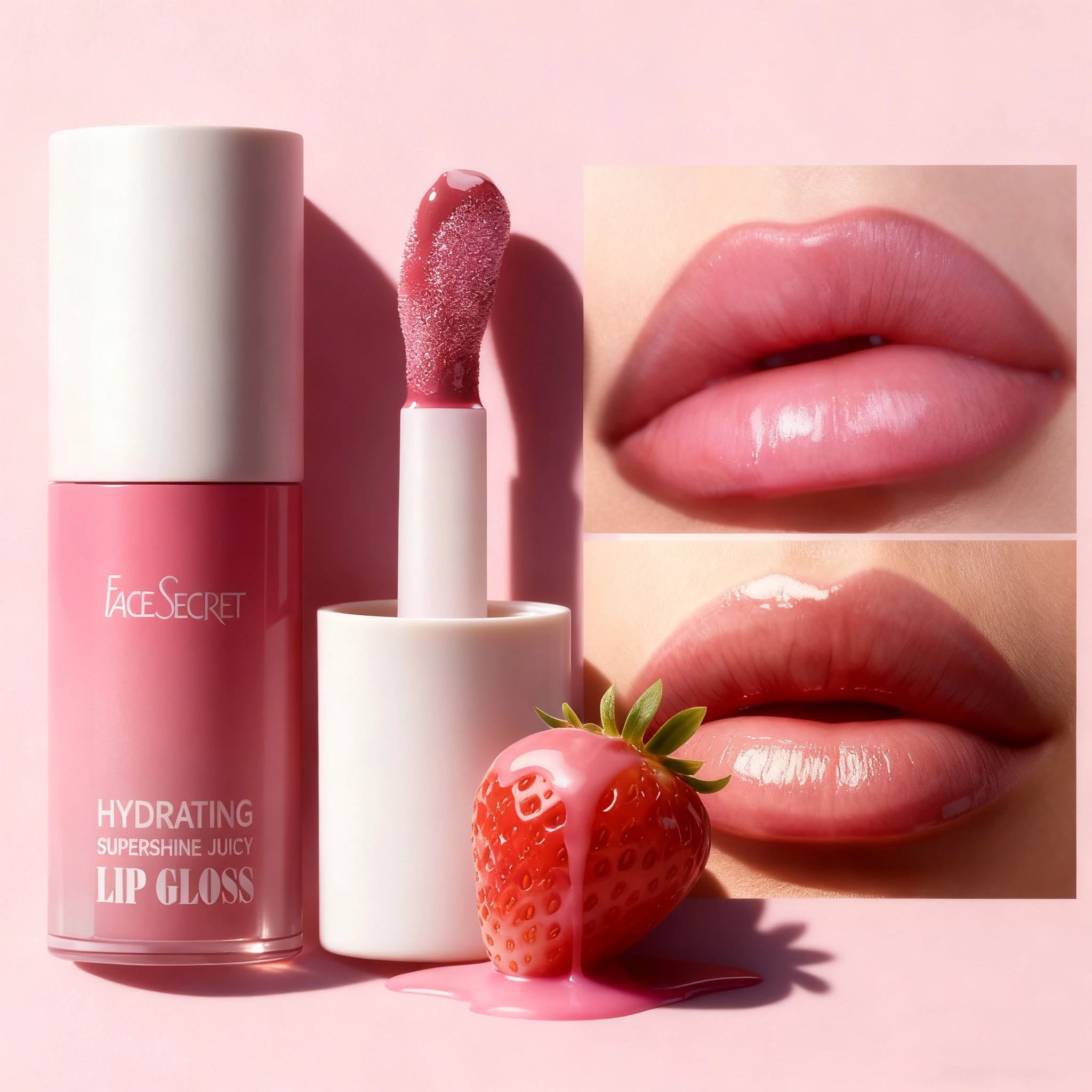 Jelly Lip Oil Lip Gloss Moisturizing Plumping Lip Balm Lip Combo Natural Fruit Color Light Beige Lip  Long-lasting Makeup