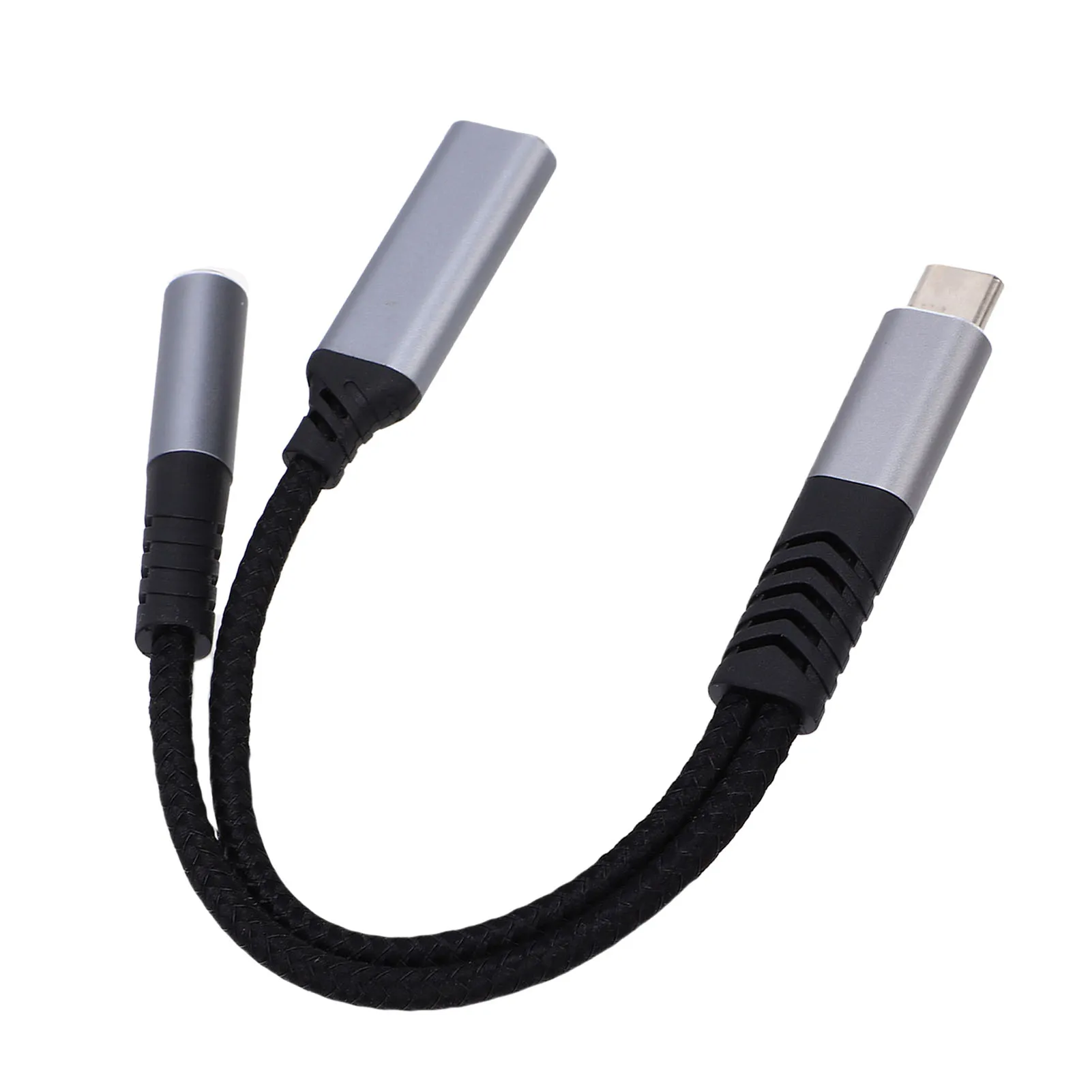 

Адаптер зарядного устройства для наушников USB C на 3,5 мм 2 в 1 Адаптер звука AUX на USB C Поддержка 24 бит 96 кГц PD 60 Вт Быстрая зарядка для телефона