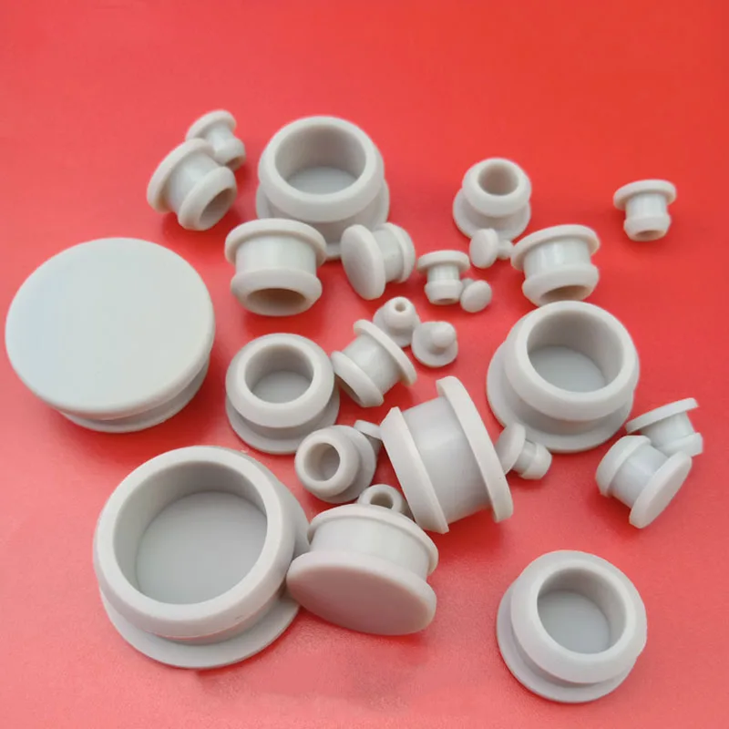 Grey Silicone Rubber Hole Caps T-type Plug Cover Snap-on Gasket Blanking End Cap Seal Stopper