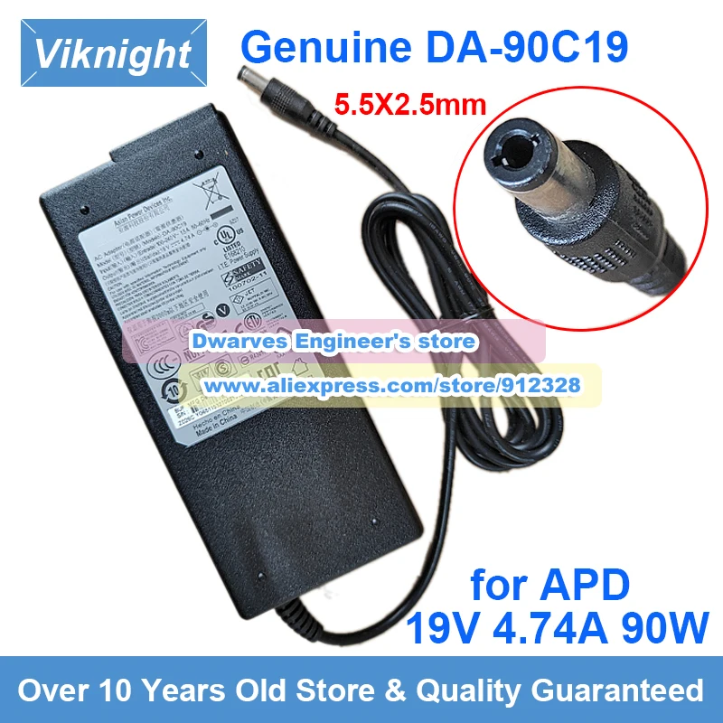 

Original DA-90C19 AC Adapter 19V 4.74A 90W APD Charger for GNB-G5 SERIES DNS-340L DLINK 340L PR4100 NAS EX4100 4 BAY NAS AP2011