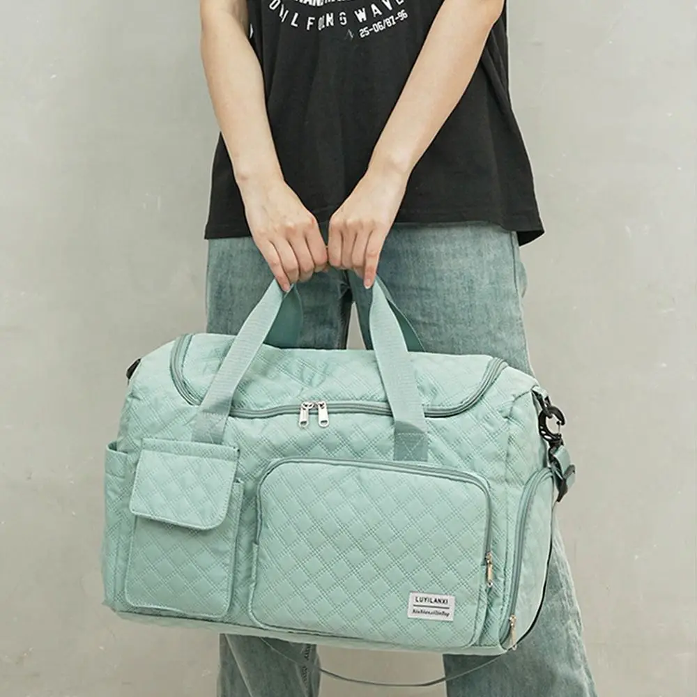 

Oxford Travel Duffel Bag Foldable Short Distance Nylon Duffle Bag with Shoe Compartment Multi-functional Travel Luggage Bag