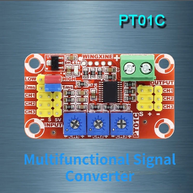 PT01C Three-channel Analog Voltage Signal Transfer to Aeromodelling Rudder Electromechanical Signal Manual Control Tester