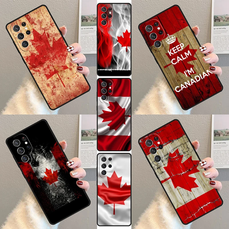 Canada flag with maple leaf Phone Case For Samsung Galaxy S23 S21 S20 FE S24 S22 Ultra Note20 S10 S9 S8 Plus Silicone Cover