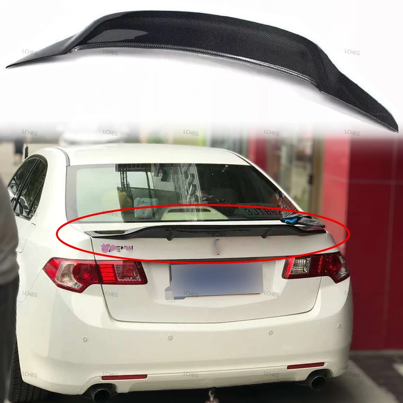 

For Honda Spirior/Acura Tsx Spoiler High Quality FRP/Carbon Fibre Car Rear Trunk Cover Wings Spoiler 2009 2010 2011 2012 2013