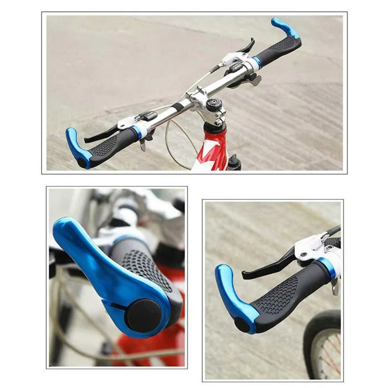 Bike Handlebar Grips Comfortable Rubber Handle gloves Aluminum Lock-on Bicycle Handle Bar End Grips Mountain Scooter MTB Road