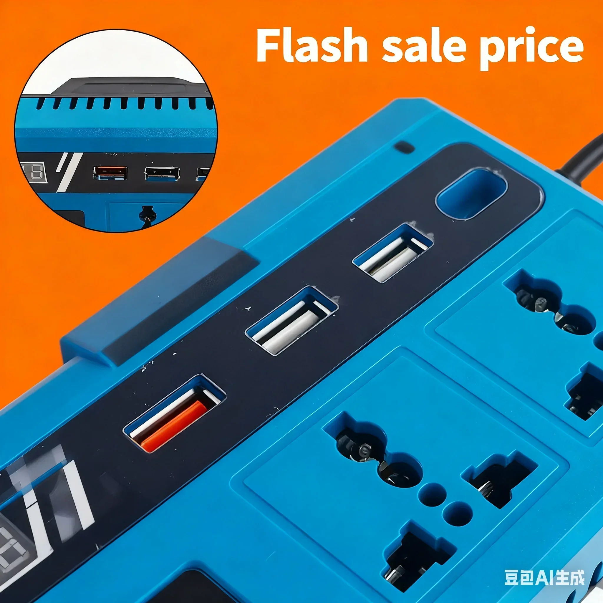 

Portable DC To AC 220V Inverter, Suitable For In-Vehicle And Outdoor Use, 110W Power Smart Converter