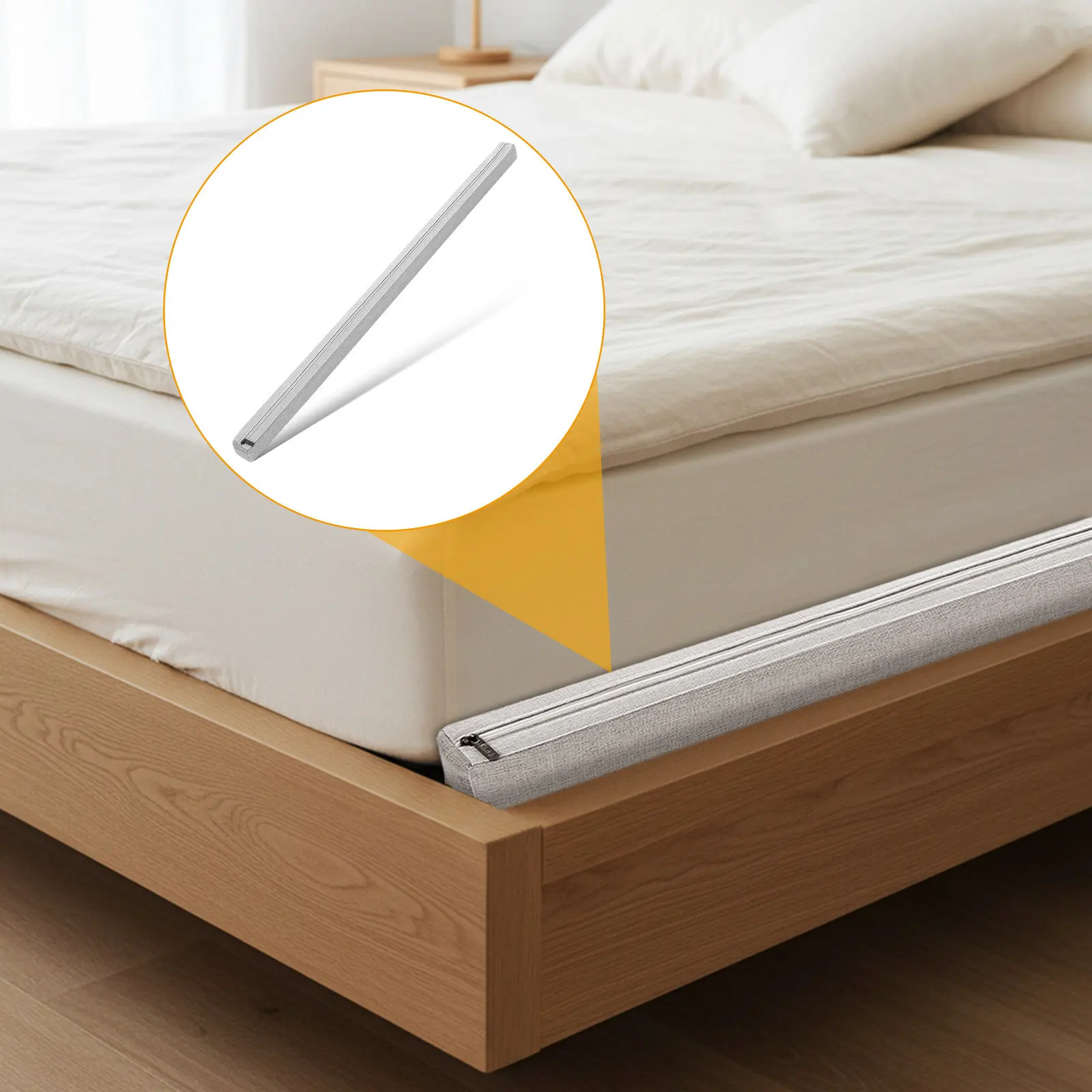 High Density Bed Gap Filler Mattress Extender Soft Sponge Cloth Headboard Filling Accessory for Bedroom Bed Bridge Wall