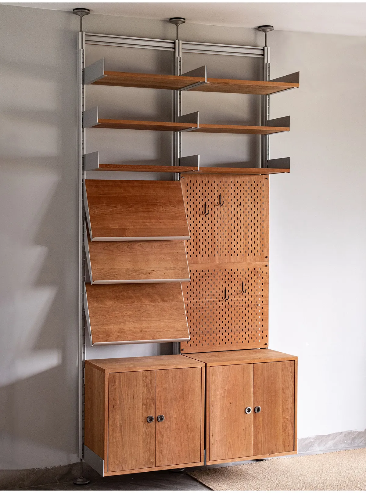 All non-punching shelves, indomitable aluminum profiles, living room multi-functional display, bookshelf partition