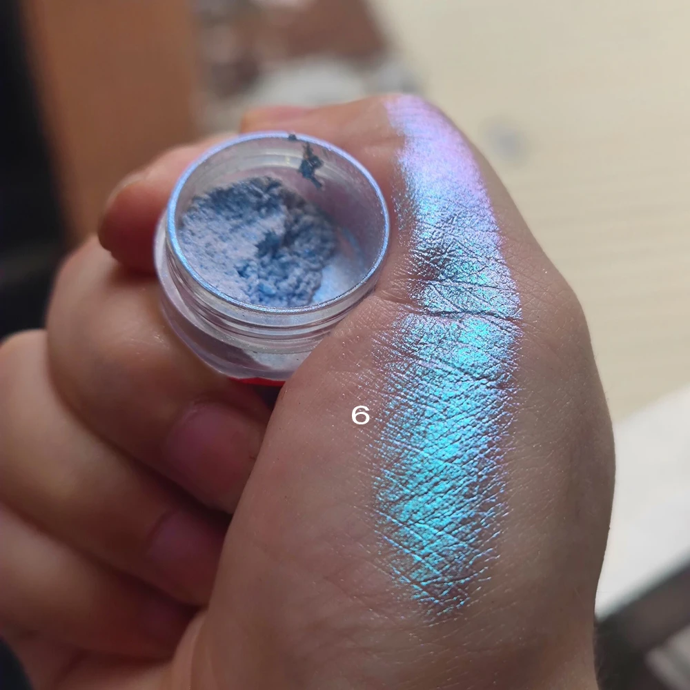 Pigmento cromado para manicure, 1 caixa, camaleão, 7 cores, metálico, espelho, aurora, glitter, poeira holográfica, ft214