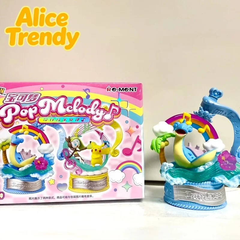 Figura Coleccionable Original de Pokémon Pop Melody Re-Ment en Stock, Figurita de PVC de Sylveon y Jirachi, Adorno de Escritorio para Anime
