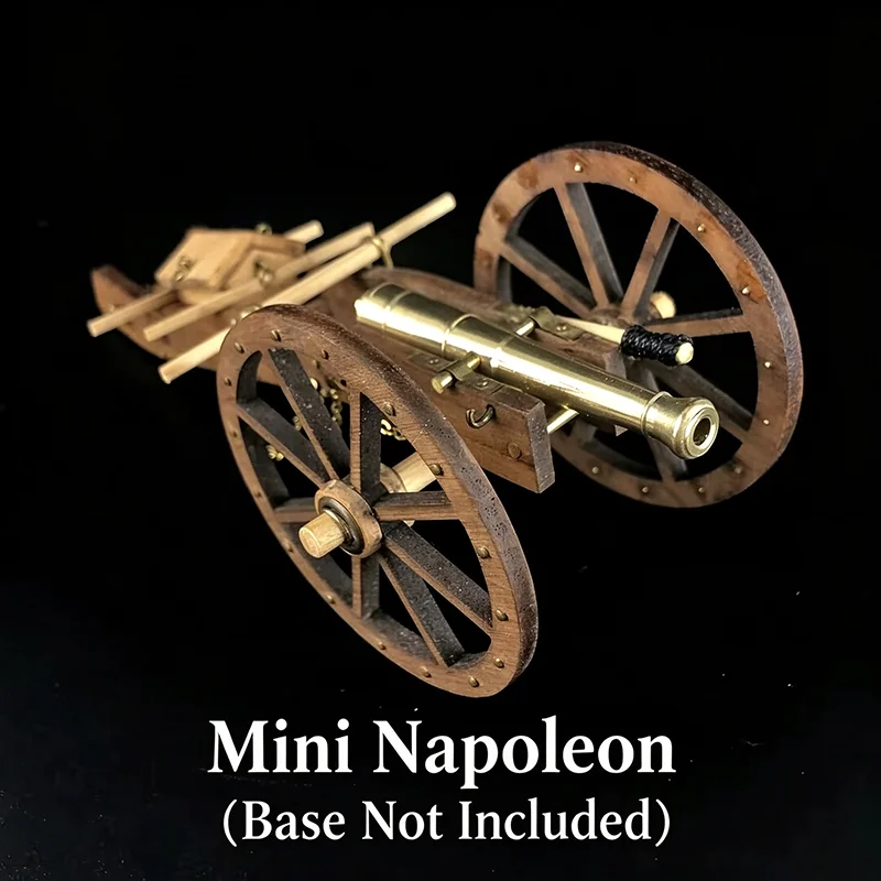 Napoleon Total War Handmade Solid Wood DIY Assembly Model Toy Miniature Cannon with Metal Parts for Diorama Scene