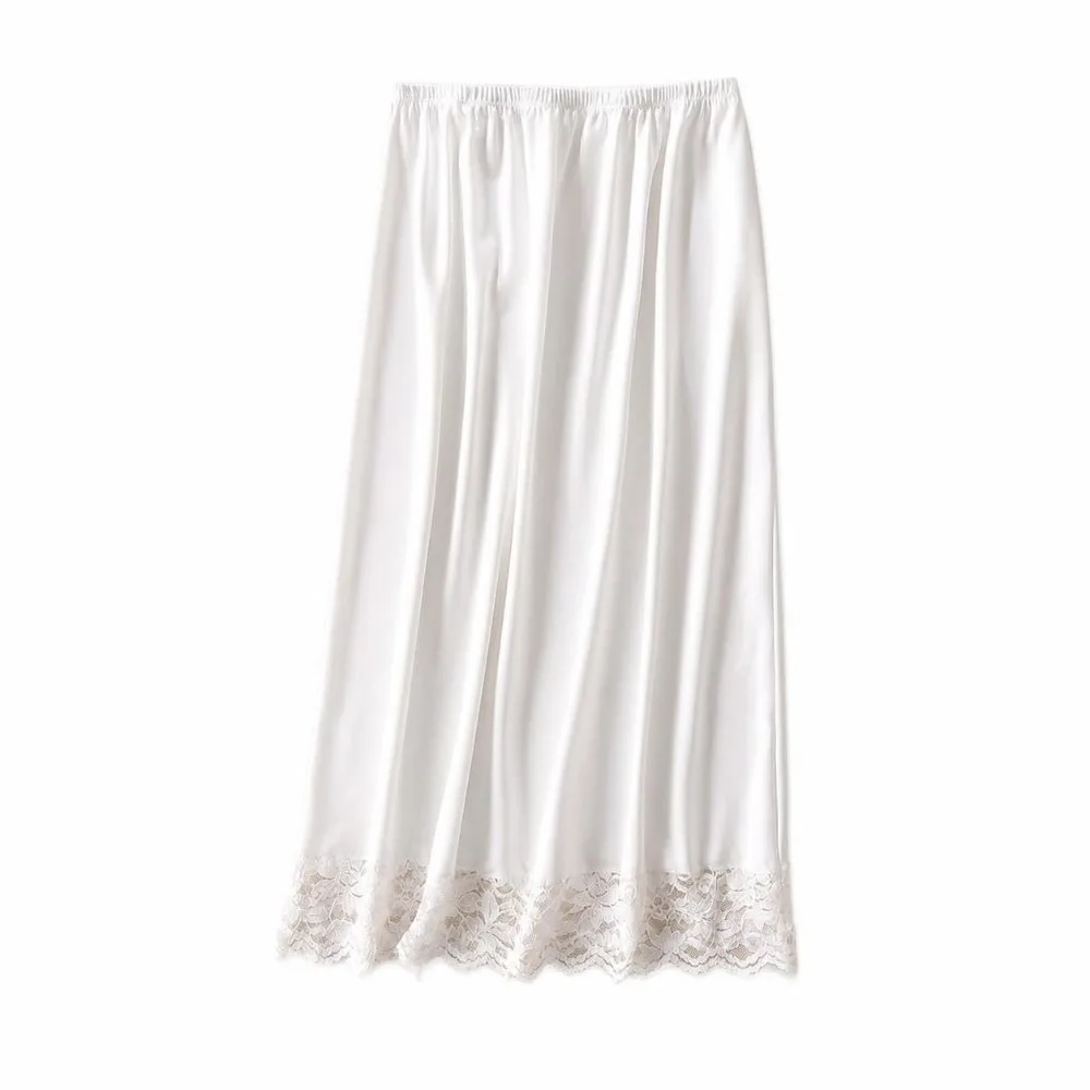 Thin Ice Silk Modal Female Half Length Skirt Anti-glare Anti-Penetrating Innerwear Short Skirt High Waist Elastic Pure Color
