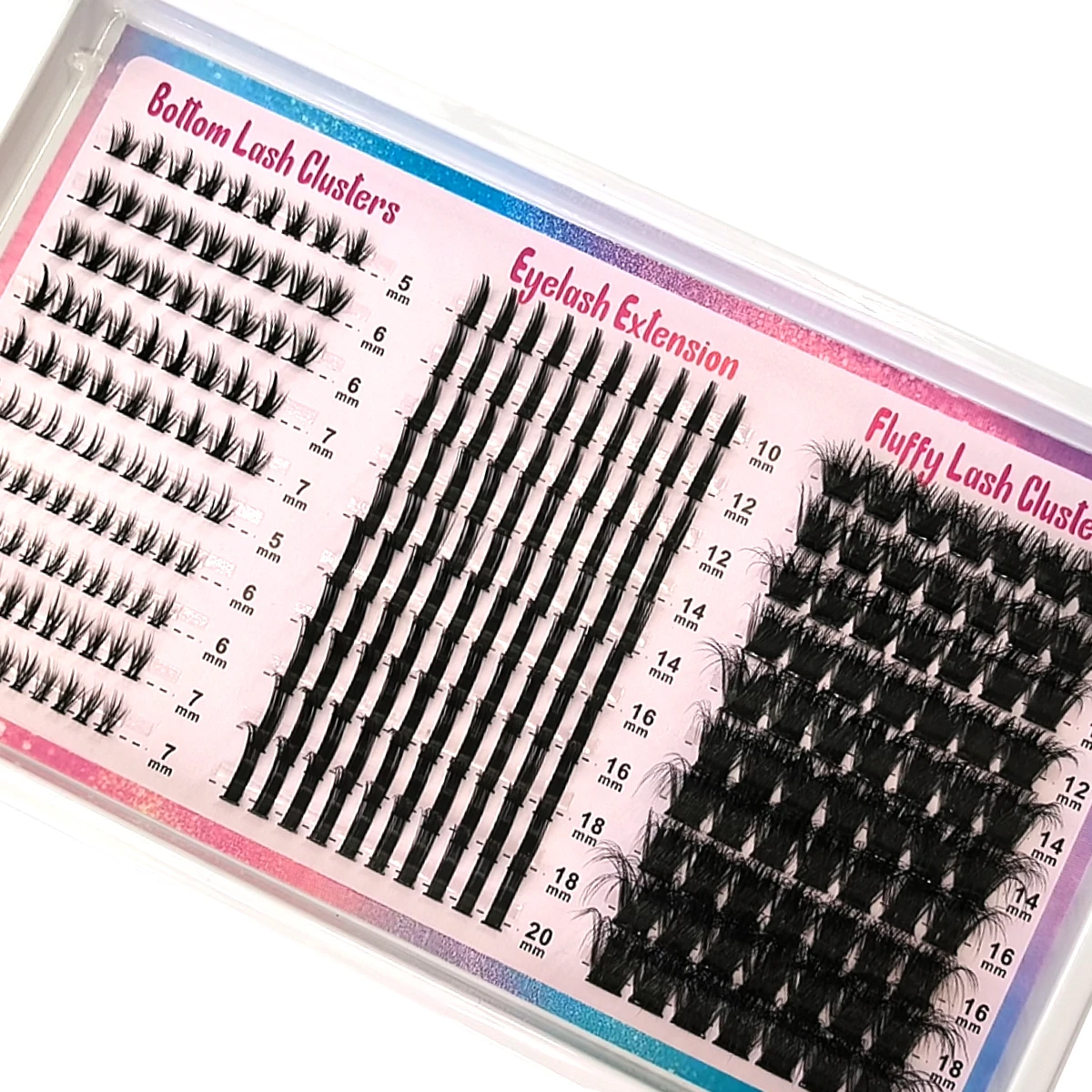 30 Reihen Wimpern-Cluster mit Spikes, Wimpernverlängerungen, dichte Einzel-Cluster-Wimpern mit Spikes und unteren Wimpern – Detail 4