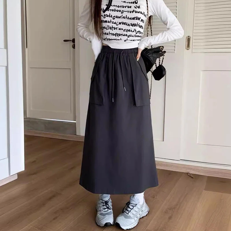 Fashionable Casual Loose Three-Dimensional Pocket Workwear Skirt For Women