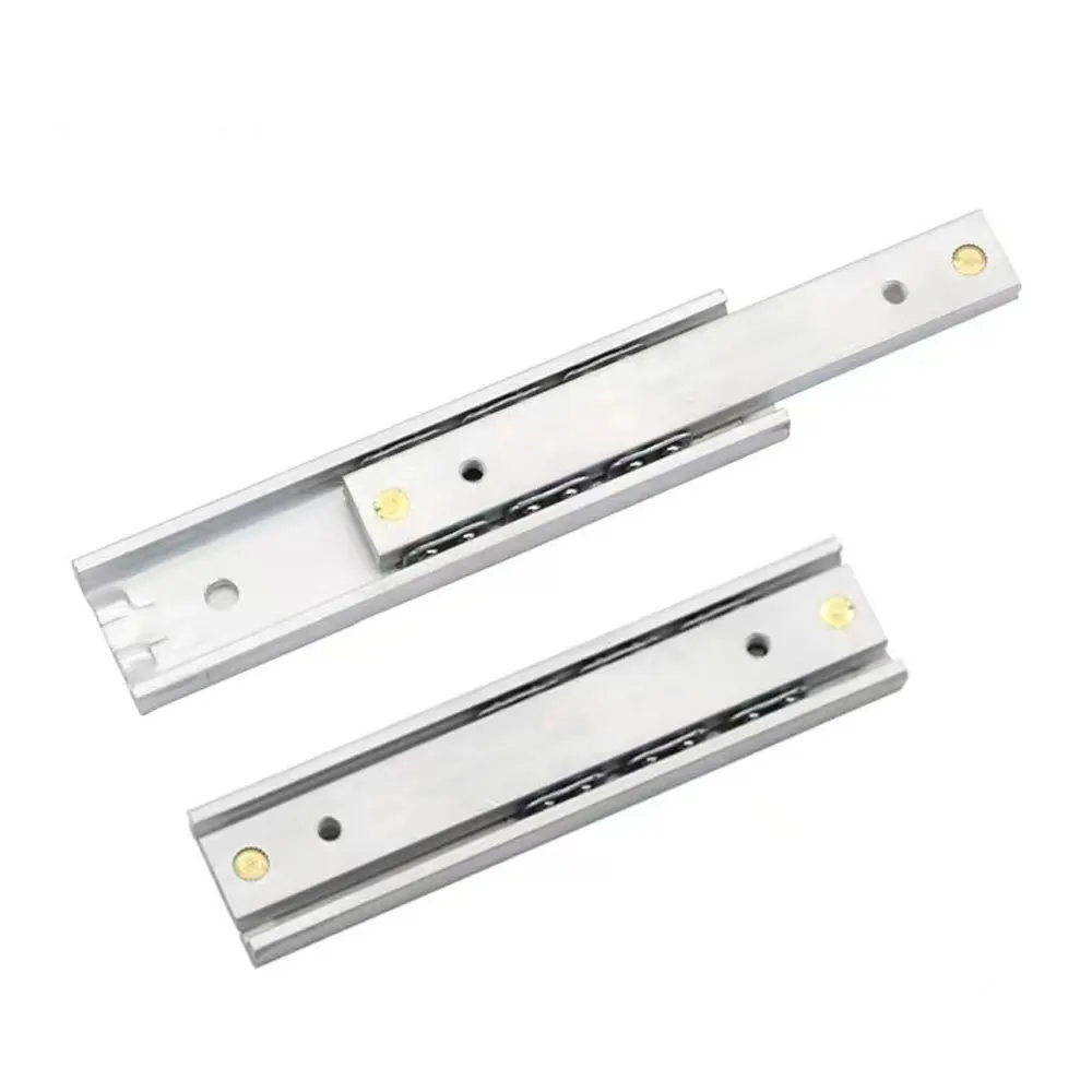 1Pair Micro Drawer Slide Ball Guide Two Sections 16mm Wide Steel Fold Drawer Steel Ball Slide Rail Furniture Hardware Fittings