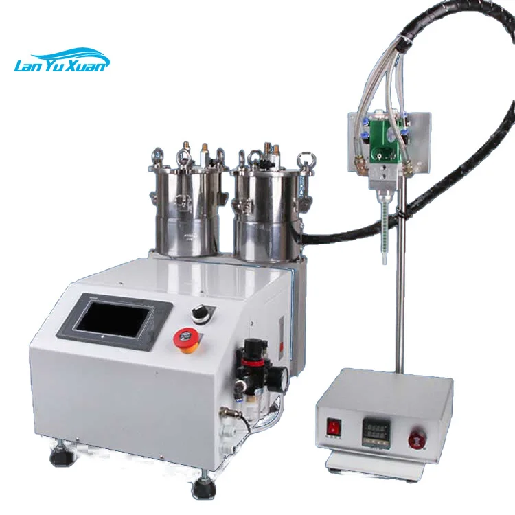 Small desktop ab glue dispensing machine two component epoxy resin pouring machine  precision metering pump rati