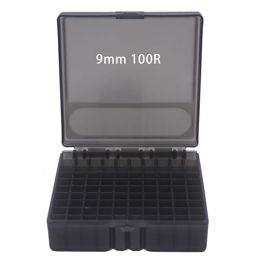 50/100 Rondes Tactische Kogel Box 9mm/.223/.38Super Pistool Geweer Munitie Carry Opbergdoos Flip-Top Kogels case Jacht Accessoire