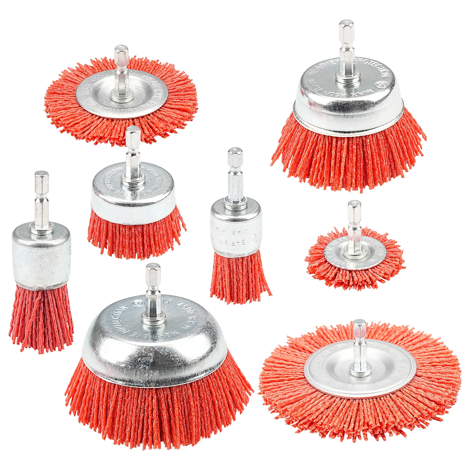  SIFANG Nylon Cup Brush, Abrasive Wire Wheel Brush for Drill Rotary Tool, Wood Polishing, Deburring, Cleaning Furniture