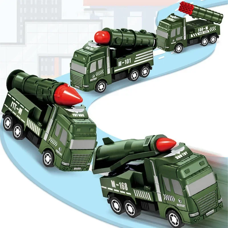 4 pièces tirer vers l'arrière voiture inertie modèles de voiture militaire Simulation véhicule d'ingénierie garçons jouets enfants cadeau voitures éducatives enfants