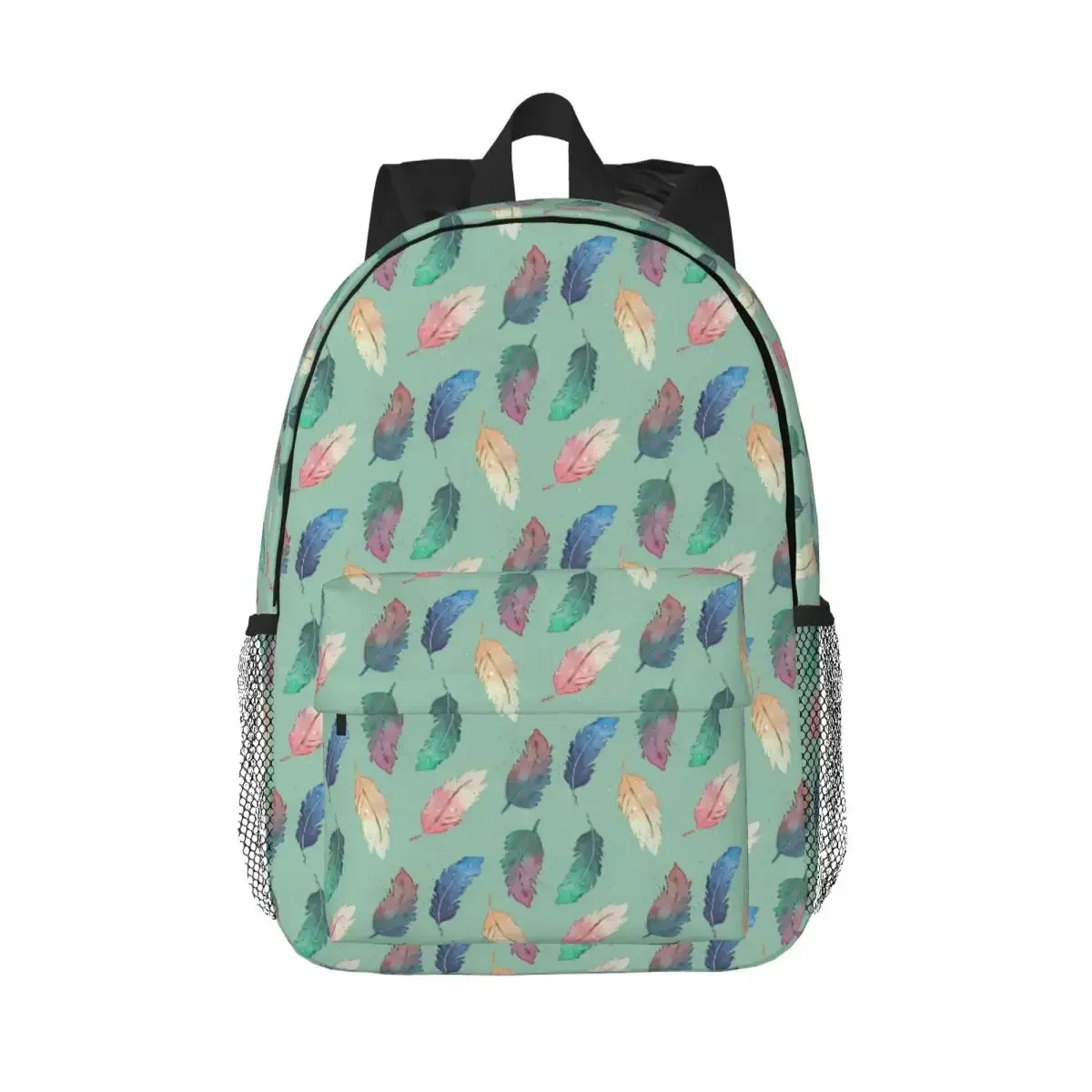 

Акварельный рюкзак с перьями в стиле бохо, Лидер продаж, рюкзак большой емкости для мальчиков и девочек, сумка для книг, сумки на плечо для мужчин и женщин, школьная сумка