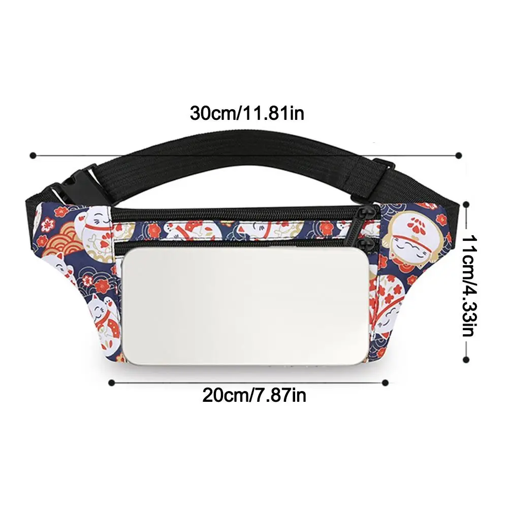 새로운 경량 여성 스포츠 허리 팩 조절 가능한 다기능 머니 벨트 지퍼 파우치 지갑