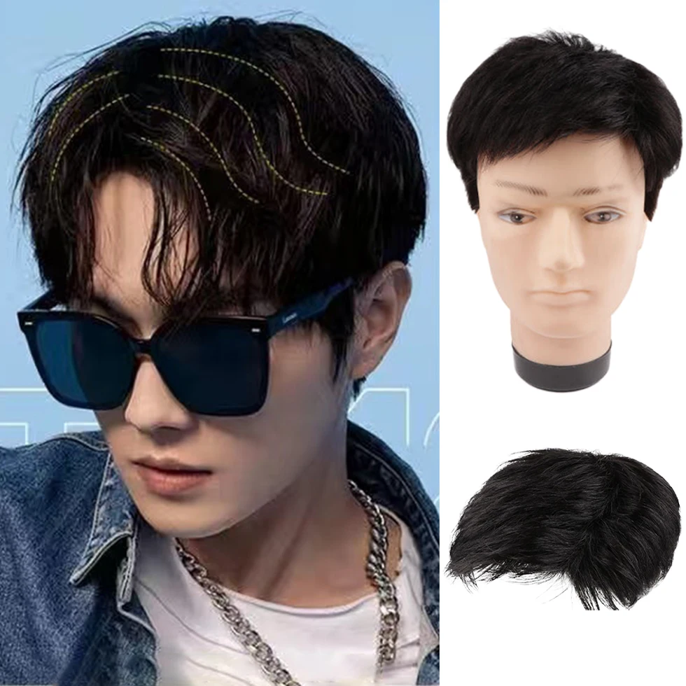 EASTSECRETFull HD Lace Man Toupee Human Hair Human Real Hair Wigs Breathable men's Capillary Prosthesis Invisible Full Lace Wigs