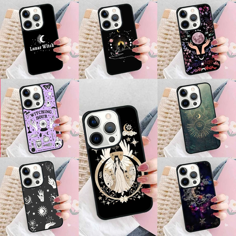 Witch Lunar Magic Phone Case Cover for iPhone 16 Promax 15 Pro 13 14 Plus 11 12 Mini XR XS MAX Coque