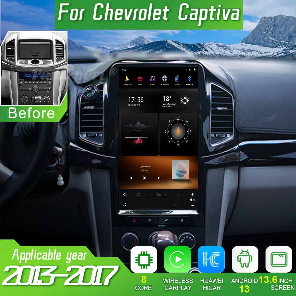 

Qualcomm 6125 Android13 Car Radio For Chevrolet Captiva 2013-2017 13.6 Inch Multimedia Player GPS BT 4G WiFi Stereo Touch Screen