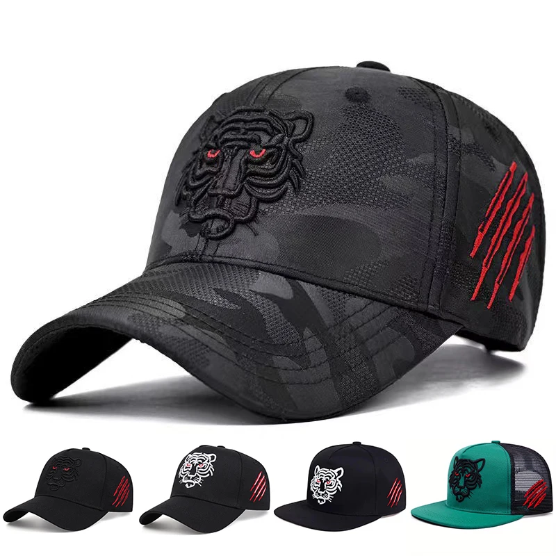 Tiger Embroidered Baseball Cap for Man Woman Fashion Luxury Designer Snapback Cap Unisex Visors SunHat  Adjustable Gorras Hombre