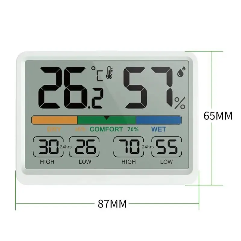 LCD Digital Temperature Humidity Meter 3.4 Inch Hygrometer Metor Home Indoor Thermometer Hygrometer Weather Station For Office