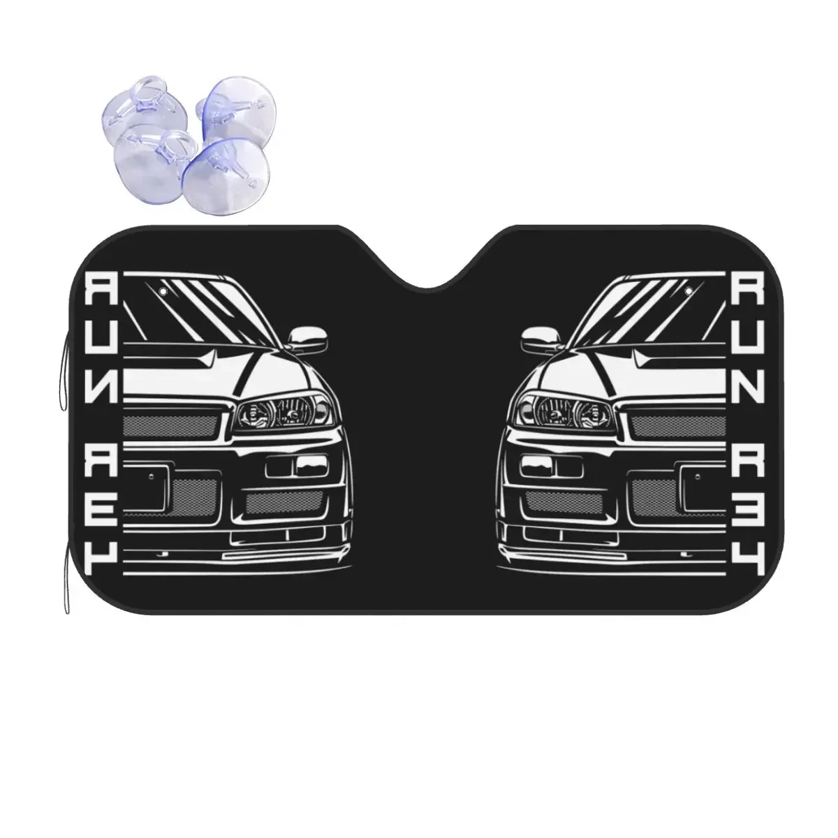 

GTR R34 Skyline Jdm Car Windshield Sunsha Foldable Car Front Window Visor 76x140cm Car Sunsha Car-styling