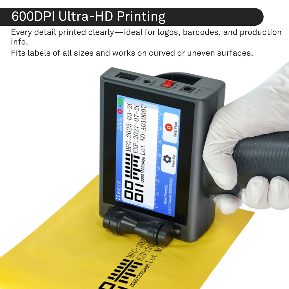 Новое обновление, портативная беспроводная высокоскоростная машина для кодирования 12,7 мм, интеллектуальный струйный принтер CIJ для банок, картонных бумажных стаканчиков