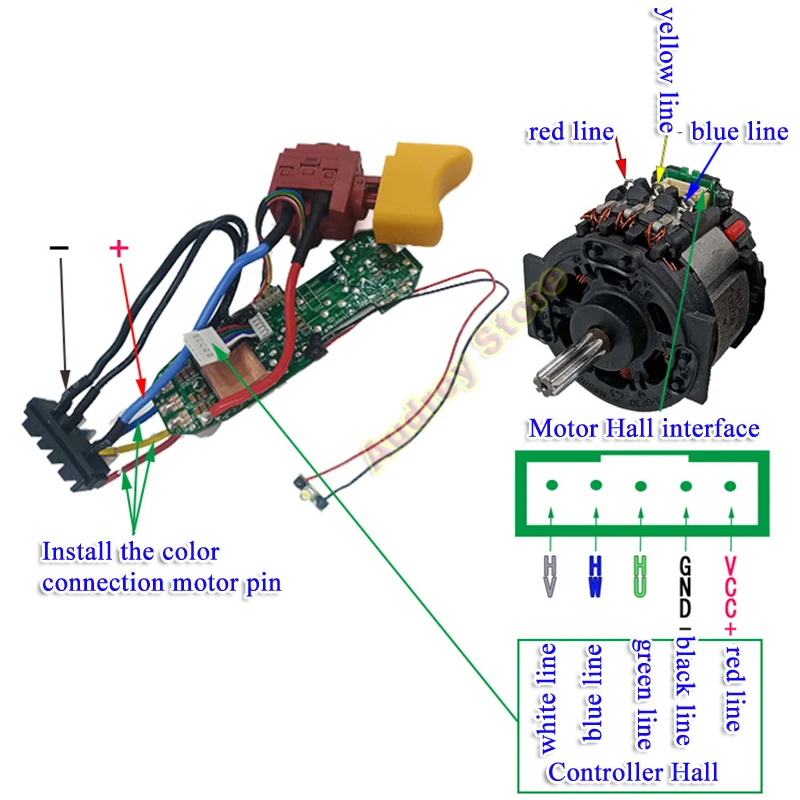 1 Piece 11930rpm 34000rpm DC12V 24V High torque high speed inductive brushless motor For Electric drill