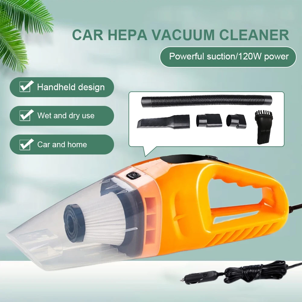 Car Vacuum Cleaner Dry Wet Dual Use Handheld Vacuum Cleaner 120W Small Air Duster Handheld Dust Buster for Vehicle Home Cleaning