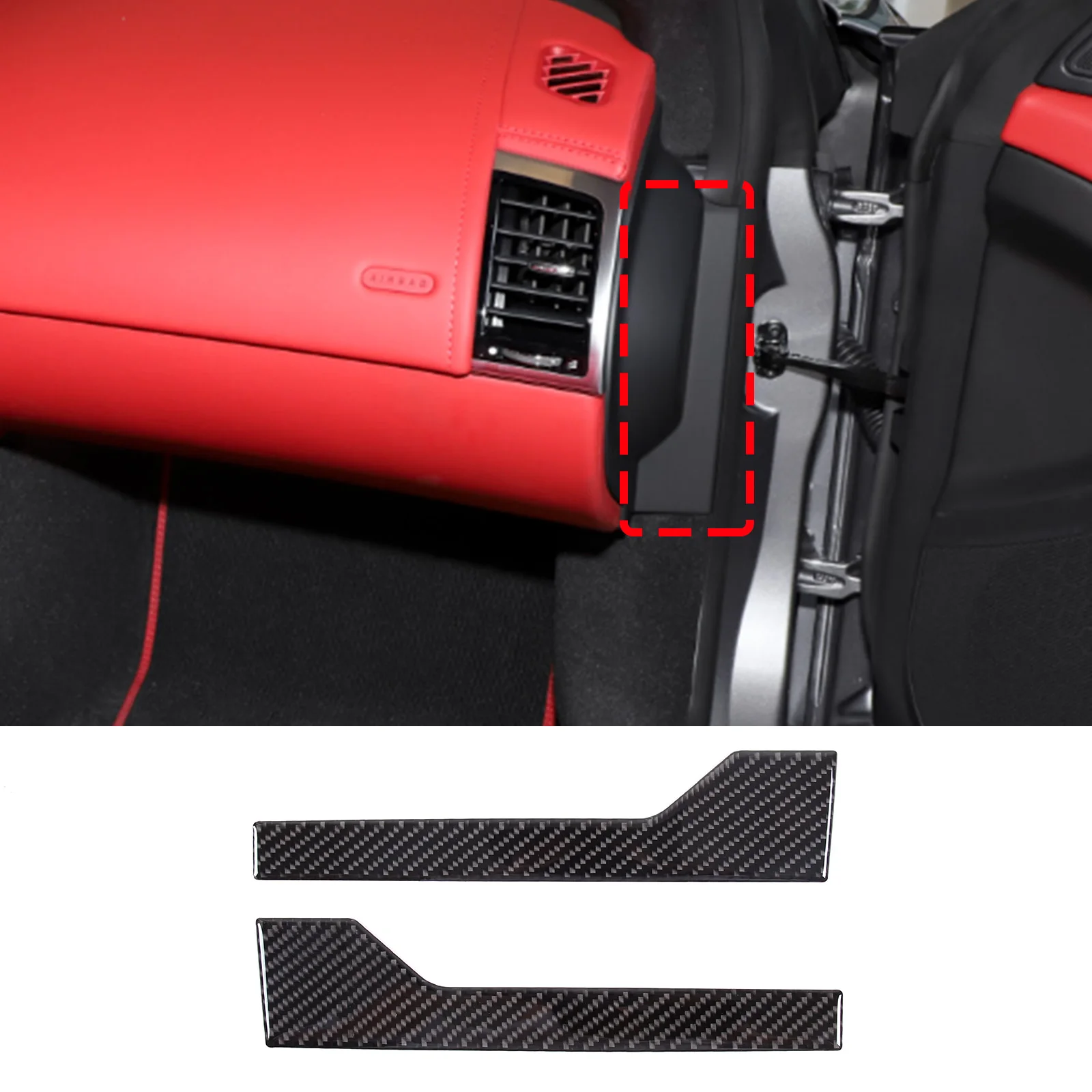 Soft Carbon Fiber Car Dashboard Side Door Crack Trim Stickers For Jaguar F-TYPE 2013-2022 Auto Interior Accessories