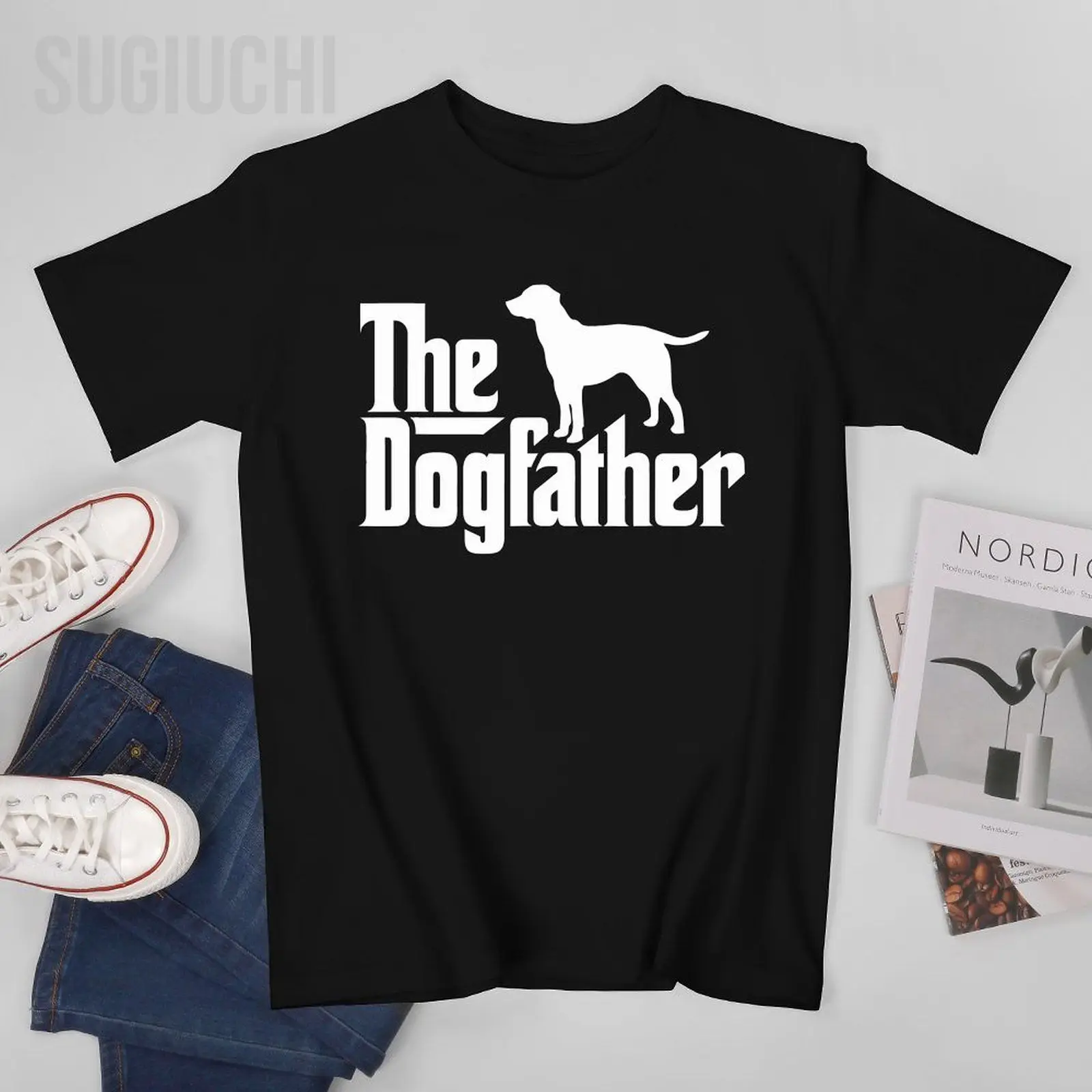 Men The Dogfather Labrador Retriever Dog Owner Tshirt Tees O-neck T Shirts Women Boys 100% Cotton Short T-Shirt Unisex