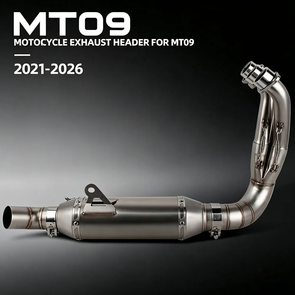 Sport Street Bike Exhaust Kit For Yamaha MT09 MT09SP MT-09/SP FZ09 XSR900 XSR900GP 2021-2026 Motorbike 51MM Manifold Front Pipe