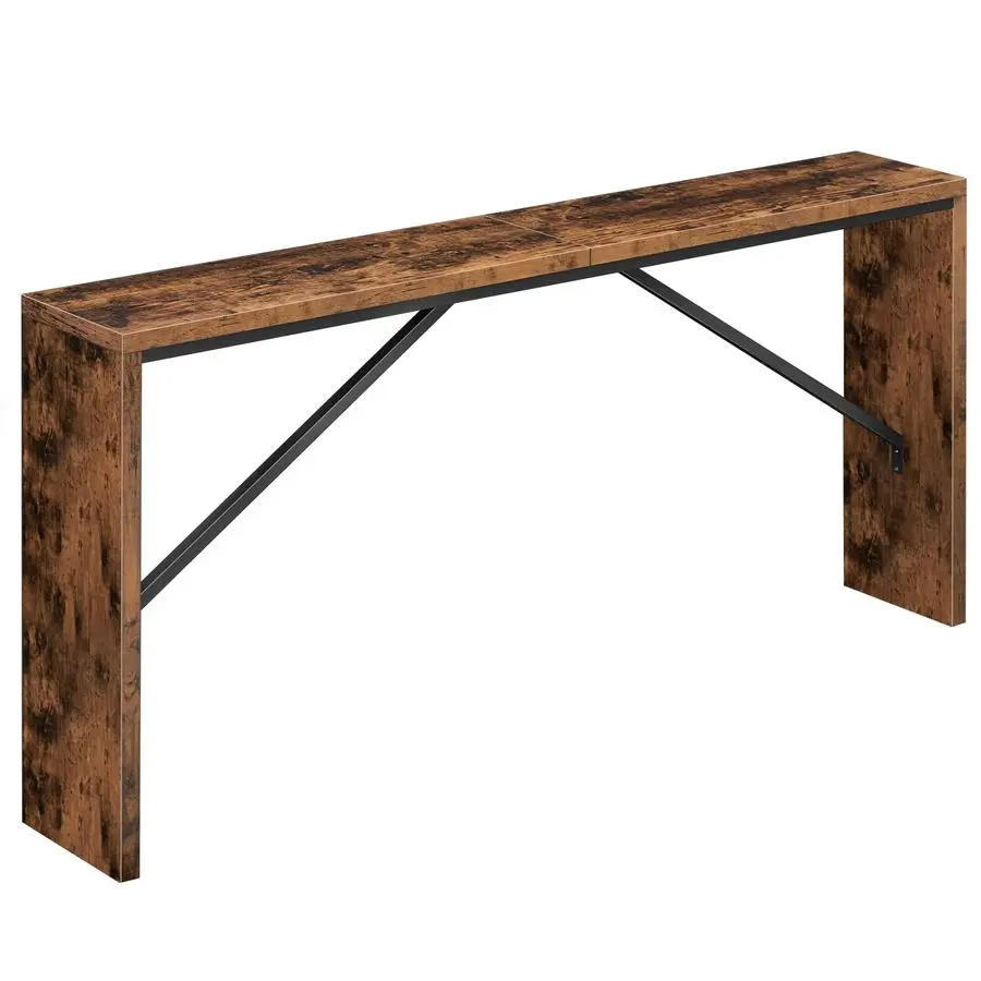 

Console Table, 62.2 Long Sofa Table Behind Couch, Narrow Entryway Table, Farmhouse Dining Table with Angled Metal Frame, Indust
