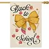 Back to School House Flag 28x40 Inch Apple Butterfly Pencil First Day llz
