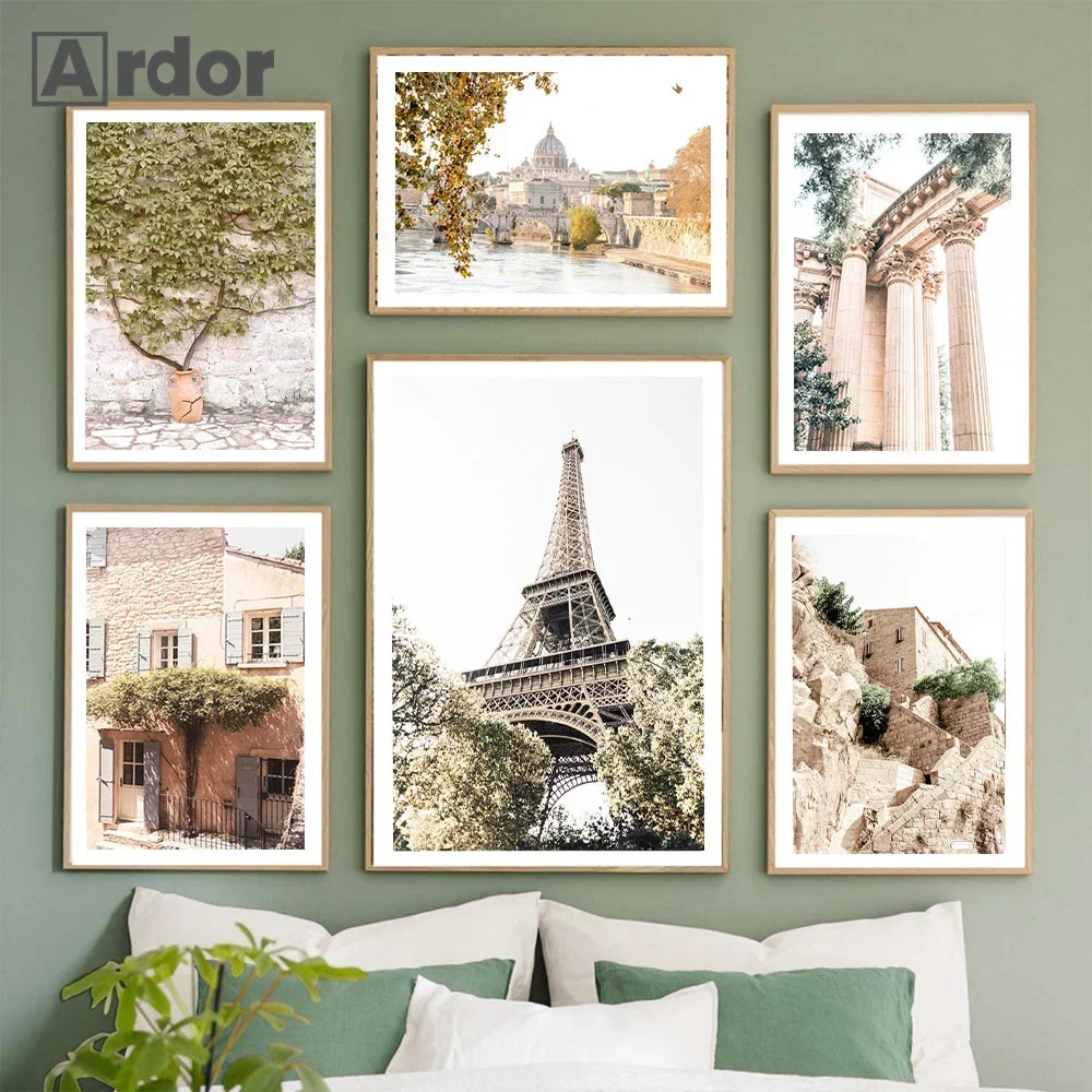 

Eiffel Tower World Famous City Italy France Build Wall Art Canvas Painting Tower Poster Print Pictures Living Room Home Decor