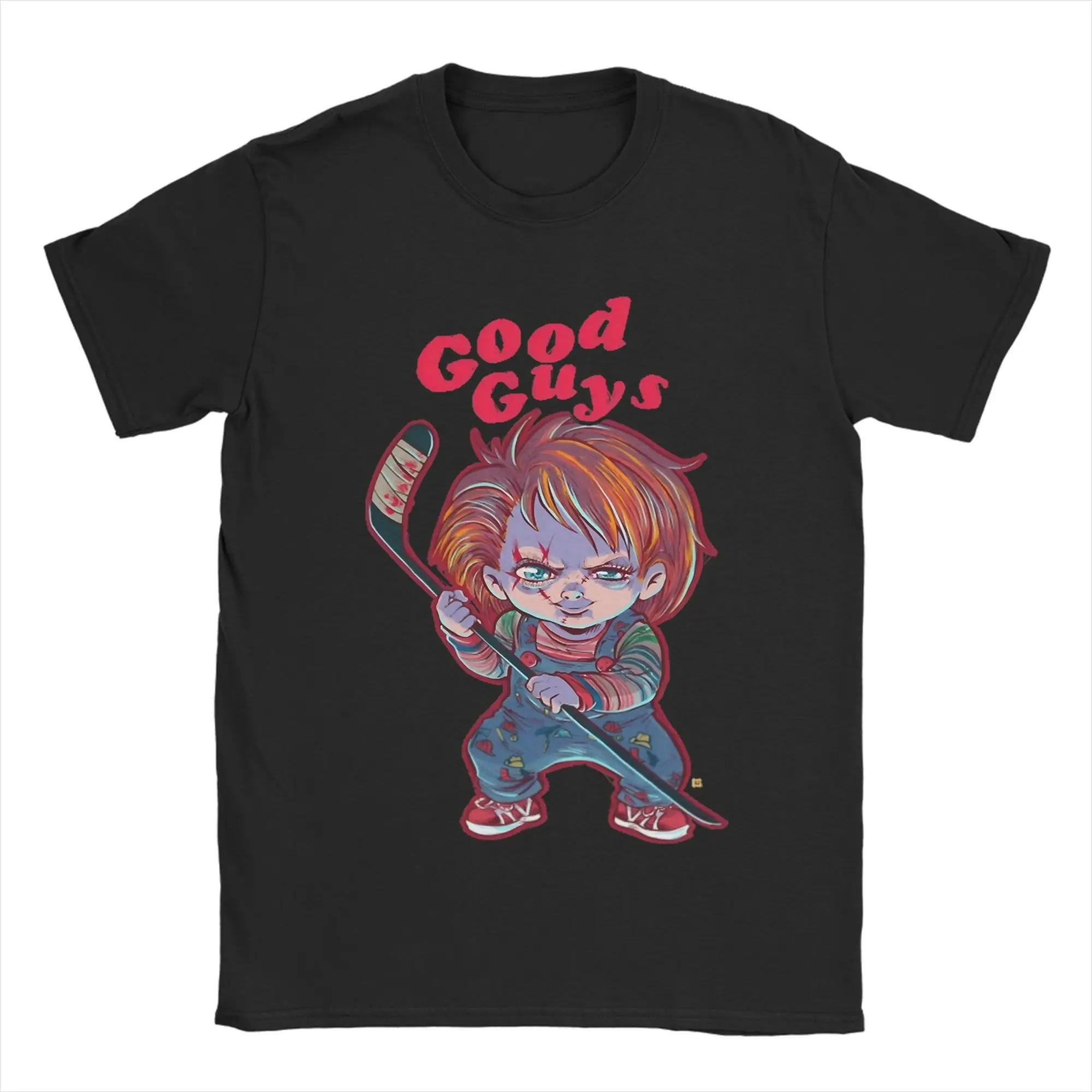 Camiseta Chucky y Tiffany Good Guys, ropa de calle para hombre, camisetas 100% de algodón, camisetas novedosas con cuello redondo de verano, ropa estampada de talla grande
