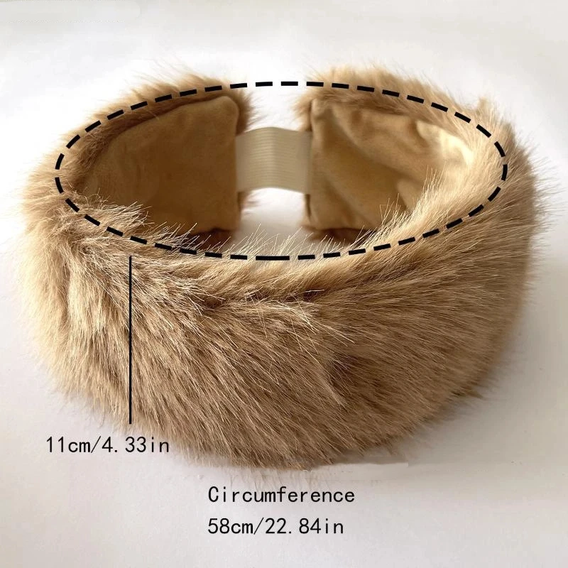 Bandeau élastique en peluche à large bord pour femme, coupe-vent, chaud, Protection des oreilles, automne et hiver