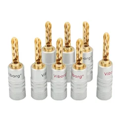 24K Gold Plated Viborg Audio BFA Banana Plug Connector