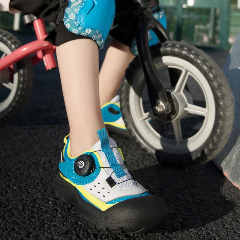 Zapatos de bicicleta profesionales para niños, calzado deportivo para bicicleta de montaña y carretera, antideslizante, con suelas de goma