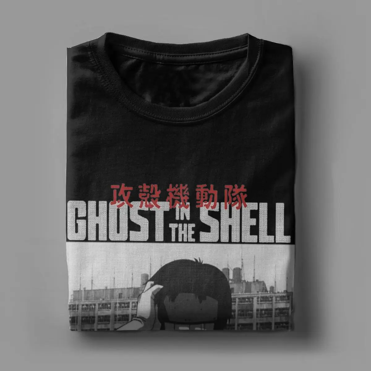 Vintage Major Motoko Kusanagi Ghost In The Shell T-Shirt for Men Pure Cotton T Shirt Anime Short Sleeve Tee Shirt Big Size Tops