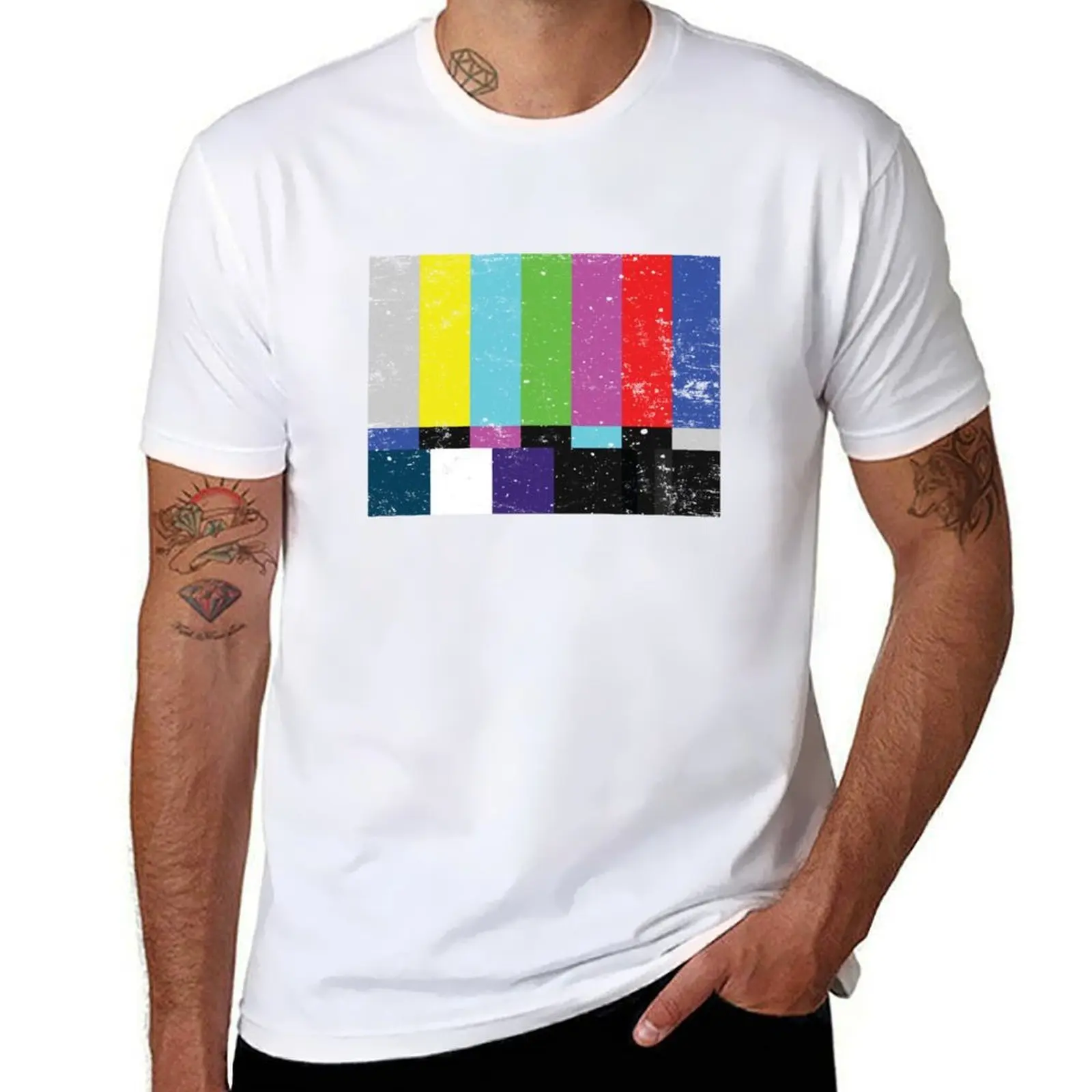 

TV test Lines (Half T-Shirt t shirt man luxury cotton t shirt pack T-Shirt