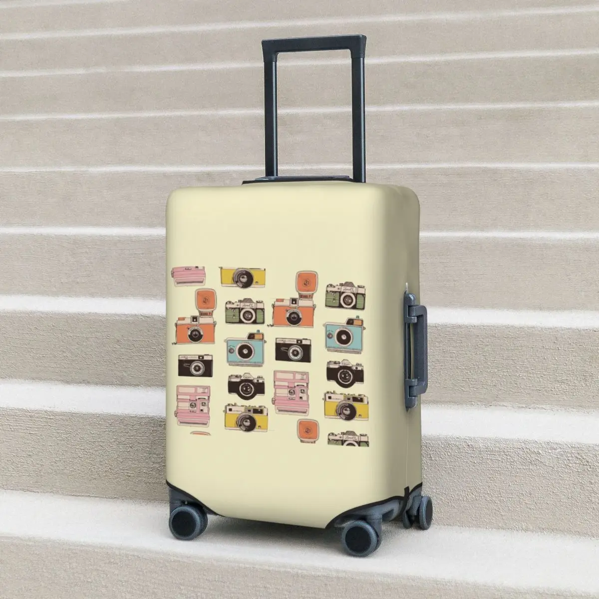 

Vintage Camera Suitcase Cover Protection Elastic Travel Luggage Protector Covers for 18-32 Inch