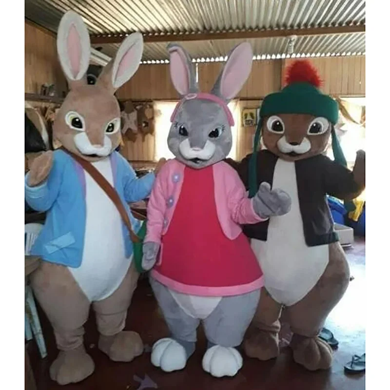 Costume de mascotte de lapin Peter Pâques pour adultes, robe d'Halloween et de Noël, accessoires de performance complets