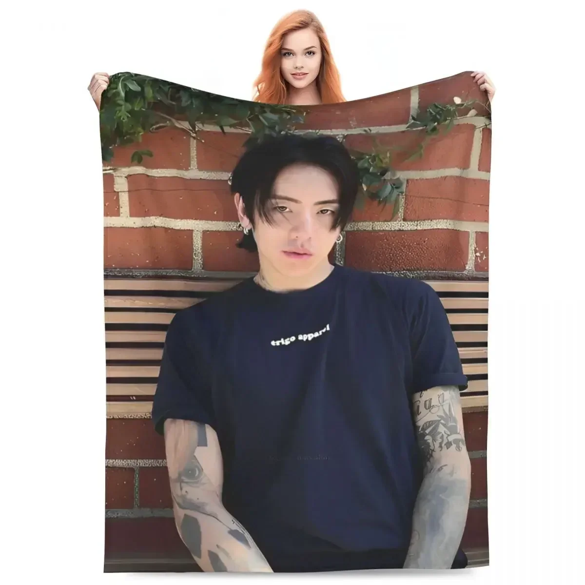 

DPR IAN Deckenbezug K-Kpop Flanell-Überwurfdecken für Zuhause, Couch, tragbar, leicht, Tagesdecken