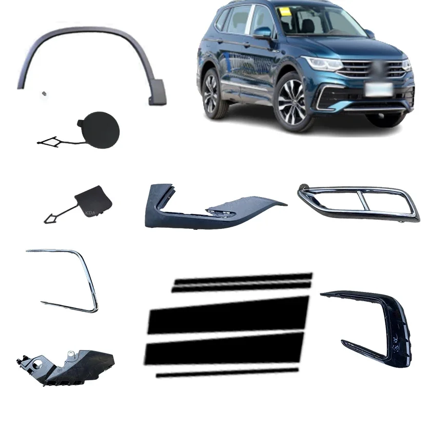 For VW Tiguan R-line Body Kit 2022 Fog Lamp Cover Wheel Eyebrow Door Trim Panel Front Bumper Bracket 2022 Accessories